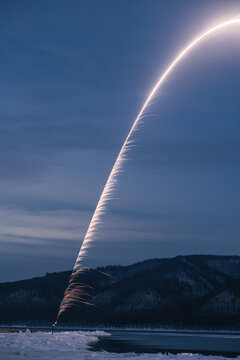 long exposure of a firework at night