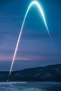 long exposure of a firework at night