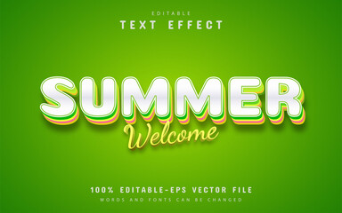 Welcome summer, editable text effect