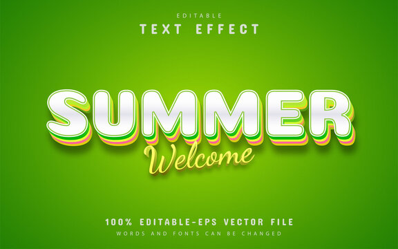 Welcome summer, editable text effect