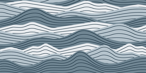 Abstract mountains illustration with lines