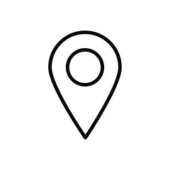 Black pinpoint icon. Vector illustration. Navigation finder, GPS, place, direction, compass, search concept, contact.