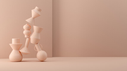 Abstract vase shape composition composition banner/16:9