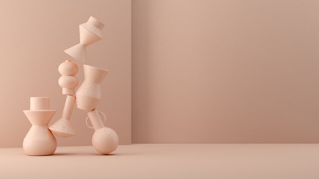 Abstract vase shape composition composition banner/16:9