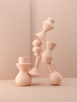 Abstract vase shape composition composition poster format