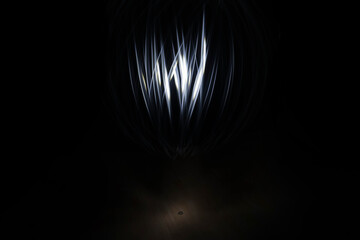 White streaks orb, light painting