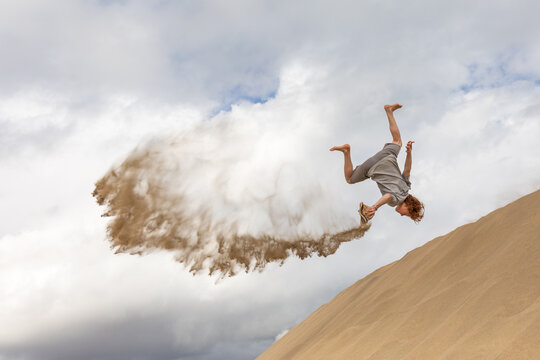 Boy flipping