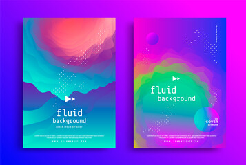 Creative design poster with vibrant gradients colors and fluid shapes. . Colorful bright liquid form. Vector backgrounds for cover, brochure.