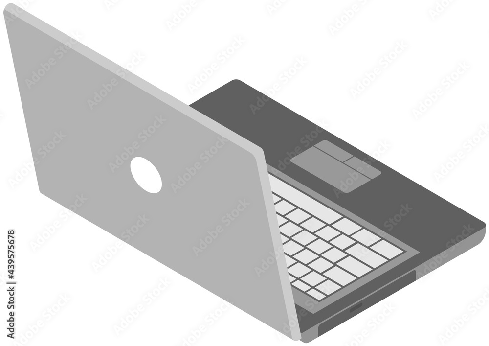 Aufkleber gray laptop isolated on white background. modern device for working with data. foldable laptop, comp
