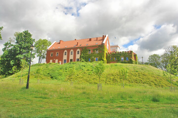 Obraz premium Zamek w Gostyninie położony na wzgórzu nad Skrwą Lewą, Polska