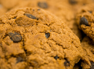 Close up of cookies background.