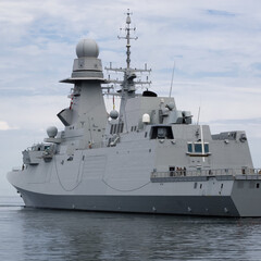 WARSHIP - Guided missile frigate on the sea