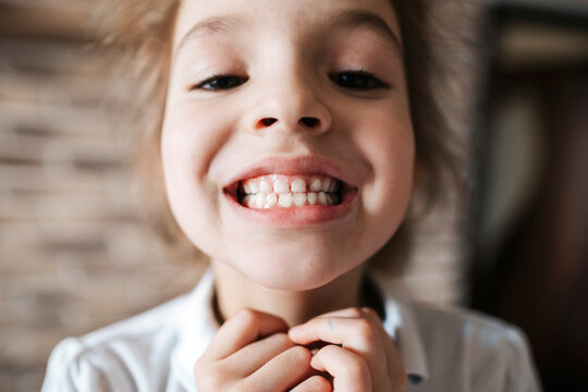 Portrait of a little caucasian girl.
