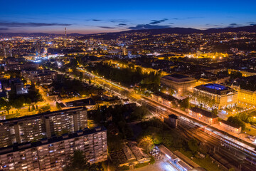 Fototapeta na wymiar Aerial view of Zagreb