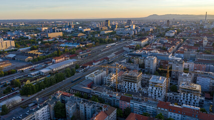 Naklejka na ściany i meble Aerial view of Zagreb