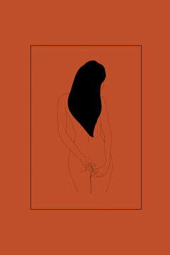 Nude female body silhouette