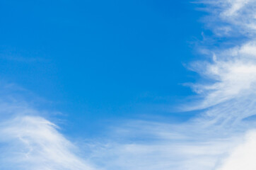 The picture of the blue sky and white clouds of the day.