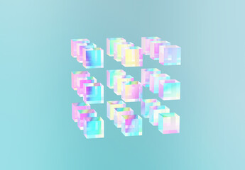 Abstract iridescent shapes