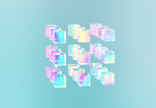 Abstract iridescent shapes