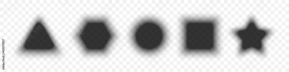 Aufkleber shadow collection. realistic shadow with soft edges different shapes. effect shadows. gray shadows i