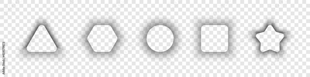 Poster shadow collection. realistic shadow with soft edges different shapes. effect shadows. gray shadows i