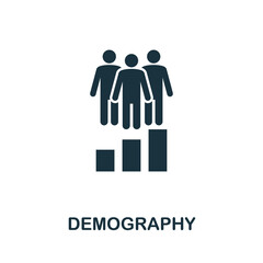 Demography icon. Simple creative element. Filled monochrome Demography icon for templates, infographics and banners