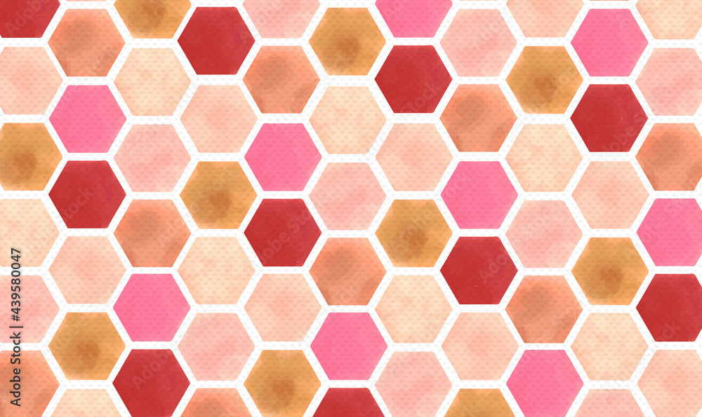Poster pastel pink and white hexagonal honeycomb pattern design. modern hexagon tile abstract texture on wh