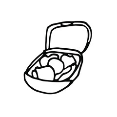 Doodle hand drawn nuggets.Hand drawn lineart element.Fast food.