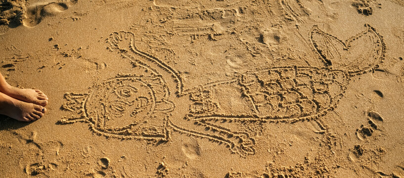 Drawing in the sand