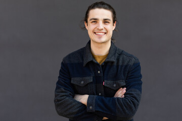 Portrait of handsome young man casual outdoors