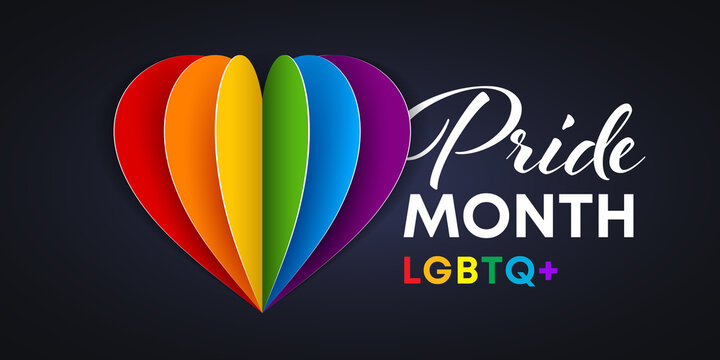 Rainbow Heart, LGBT Gay And Lesbian Pride Month Sign