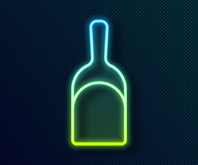 Glowing neon line Dustpan icon isolated on black background. Cleaning scoop services. Vector