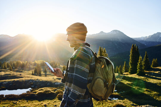 Using phone outdoors