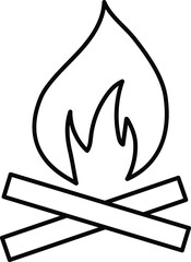 campfire line icon. Fire Safety icon vector illustration 