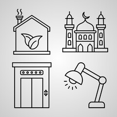 Set of Real Estate Icons Vector Illustration Isolated on White Background