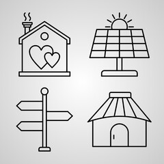 Collection of Real Estate Symbols in Outline Style