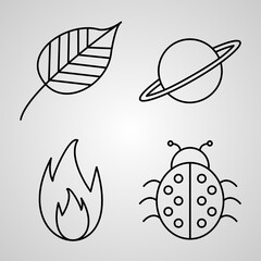 Simple Icon Set of Nature Related Line Icons