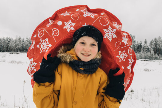 Teen girl with the tubing 