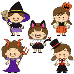 仮装をした子供たち