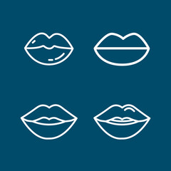 Lips line icon set. woman Lips kissing line icon. Lips line icon set. woman Lips kissing line icon.