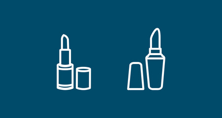 Lipstick line icon set. woman Lipstick icon. Lipstick line icon set. woman Lipstick icon.