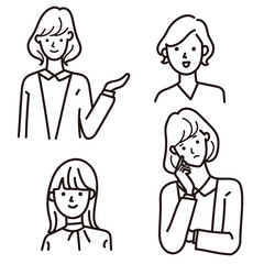 ビジネス表情ベクターイラストセット