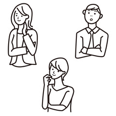 ビジネス表情ベクターイラストセット