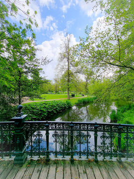 Vonderlpark Amsterdam Netherldands during summer weather, people in Vondelpark Amsterdam