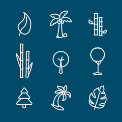 tree, palm, bamboo, forest, firtree line icon set. tree, palm, bamboo, forest, firtree line icon set.