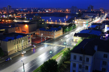Lights of the night city of Chelyabinsk