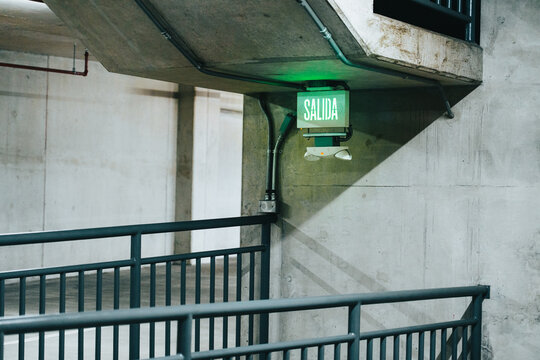 Exit Sign in Parking Lot