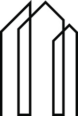 Skyscraper line icon, vector pictogram of modern city skyline vector illustration