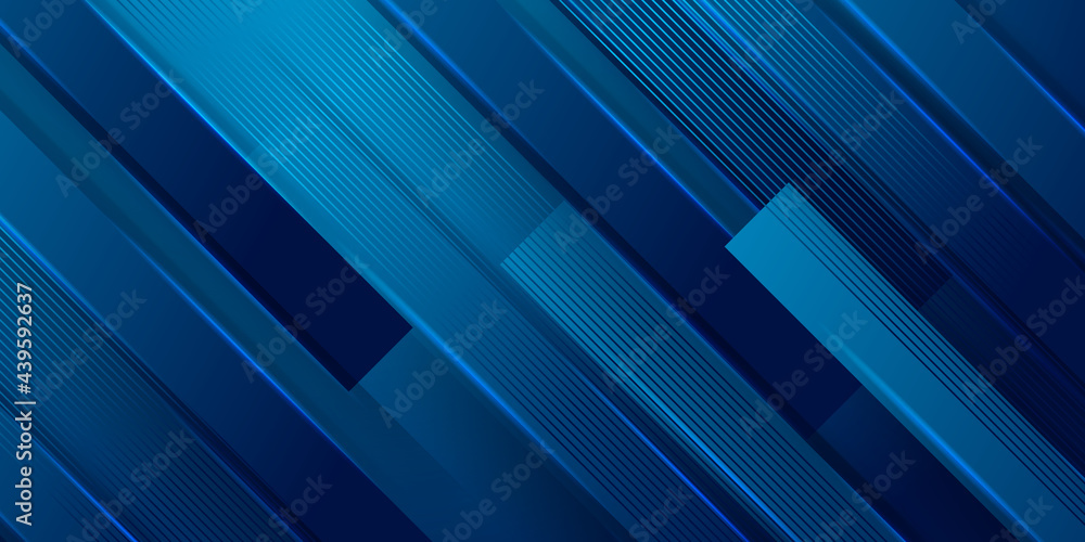 Poster simple minimal 3d dark blue abstract business presentation background with light stripes and overlap