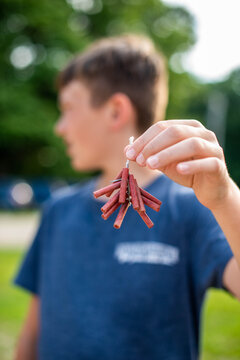Boy with Firecrackers